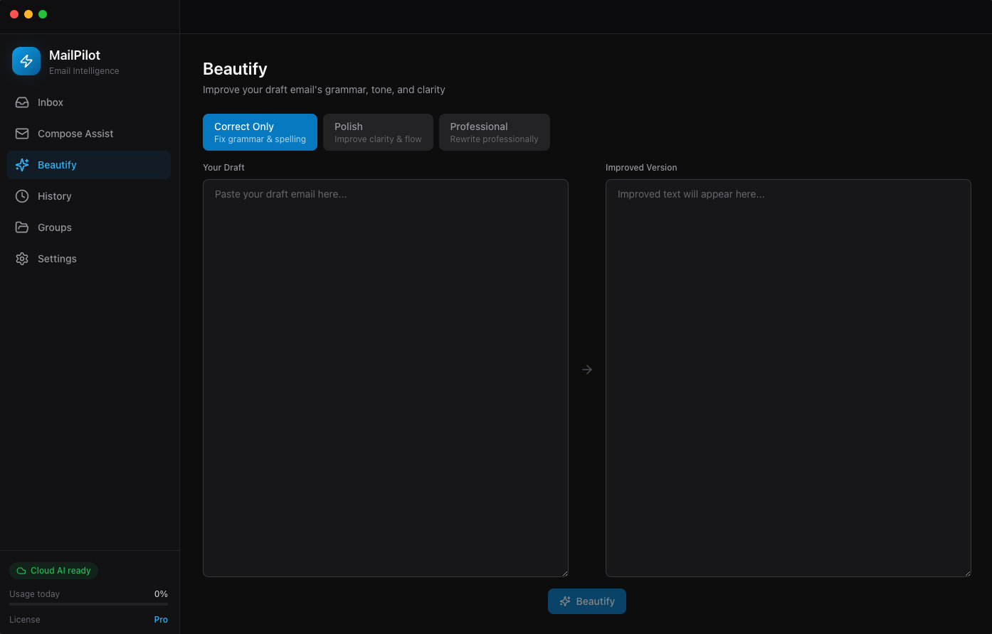 MailPilot App Screenshot